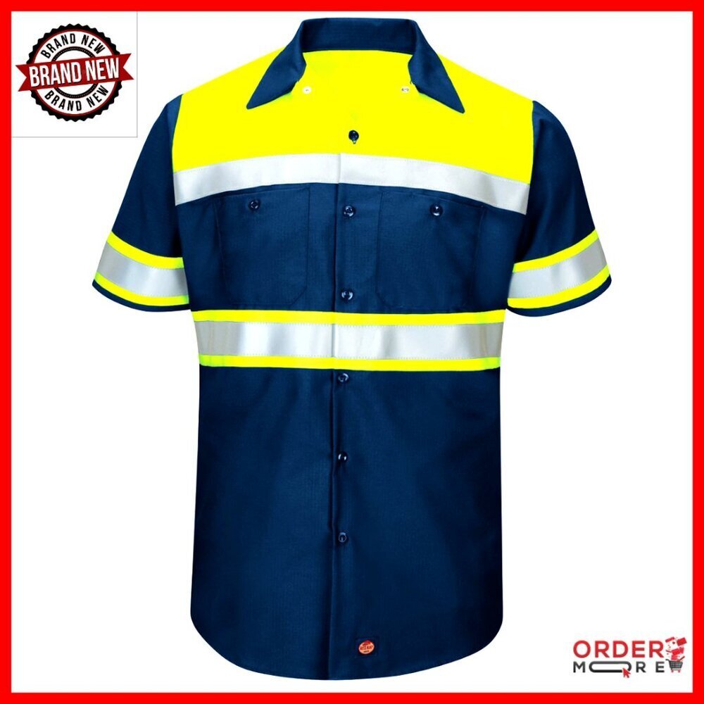 Men's Hi-Vis Ripstop Work Shirt, UPF 40, Reflective, Regular Fit